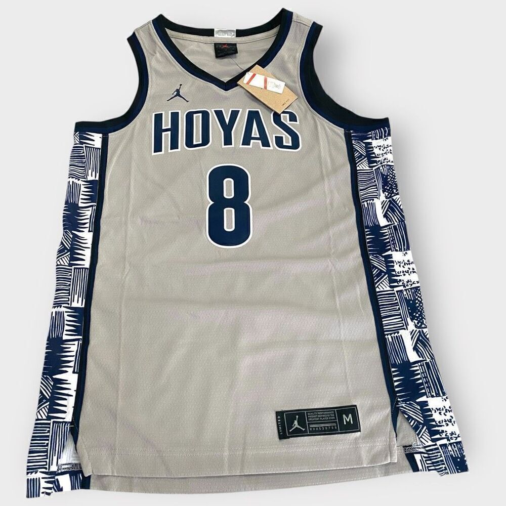 Nike Jordan Georgetown Hoyas #8 Elite Gray Jersey Mens size Medium CN2994-052